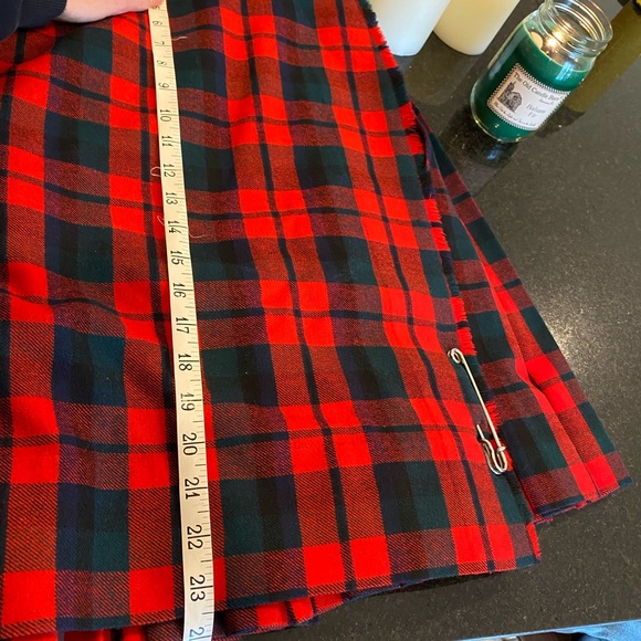 Tartan Scottish Kilt Vintage Wee Scots Hoose Small waist 13”  Green navy red - Picture 6 of 7